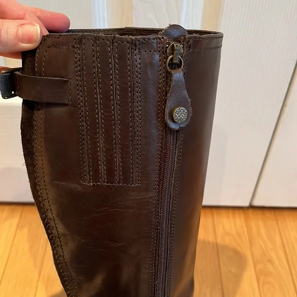 Fabianelli Italian Crafted Leather Knee High Heeled Boots Size 38 - Picture 8 of 11